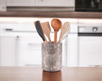 Handgefertigte Marmor Utensilienhalter: Küche Kochen Organizer