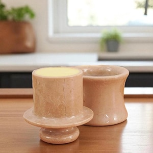 Lady Marble Butter Keeper , Tabletop Butter Storage , Handmade French Butter Keeper ,  Marble Butter Dish with Lid, Covered Butter Crock