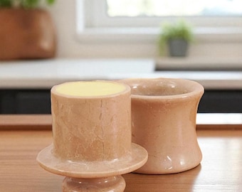 Hand-Carved Marble Butter Keeper – French Style Water-Seal Dish