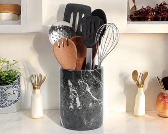Handgefertigt Marmor Utensilien Halter: Küchenarbeitsplatte Organizer