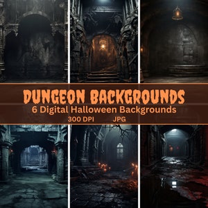 Dungeon Backdrops,6 Haunting Halloween Backgrounds, Halloween Backgrounds, Digital Halloween Backdrops, 6 Digital Photography Backdrops