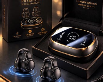 Wireless headphones Display Case, Deep Bass Stereo Sound, Long Battery