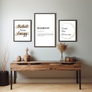 Affirmation Wall Art Gallery|Affirmation Print|Minimalistic Decor|Manifest Poster|Self Love|Trust the Process|Positive Quote