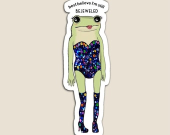 Bejeweled Frog Sticker
