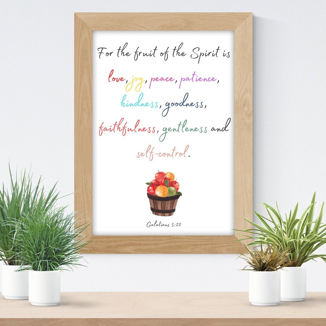 Scripture Wall Art; Fruits of the Spirit Wall Art Print From Galatians ...