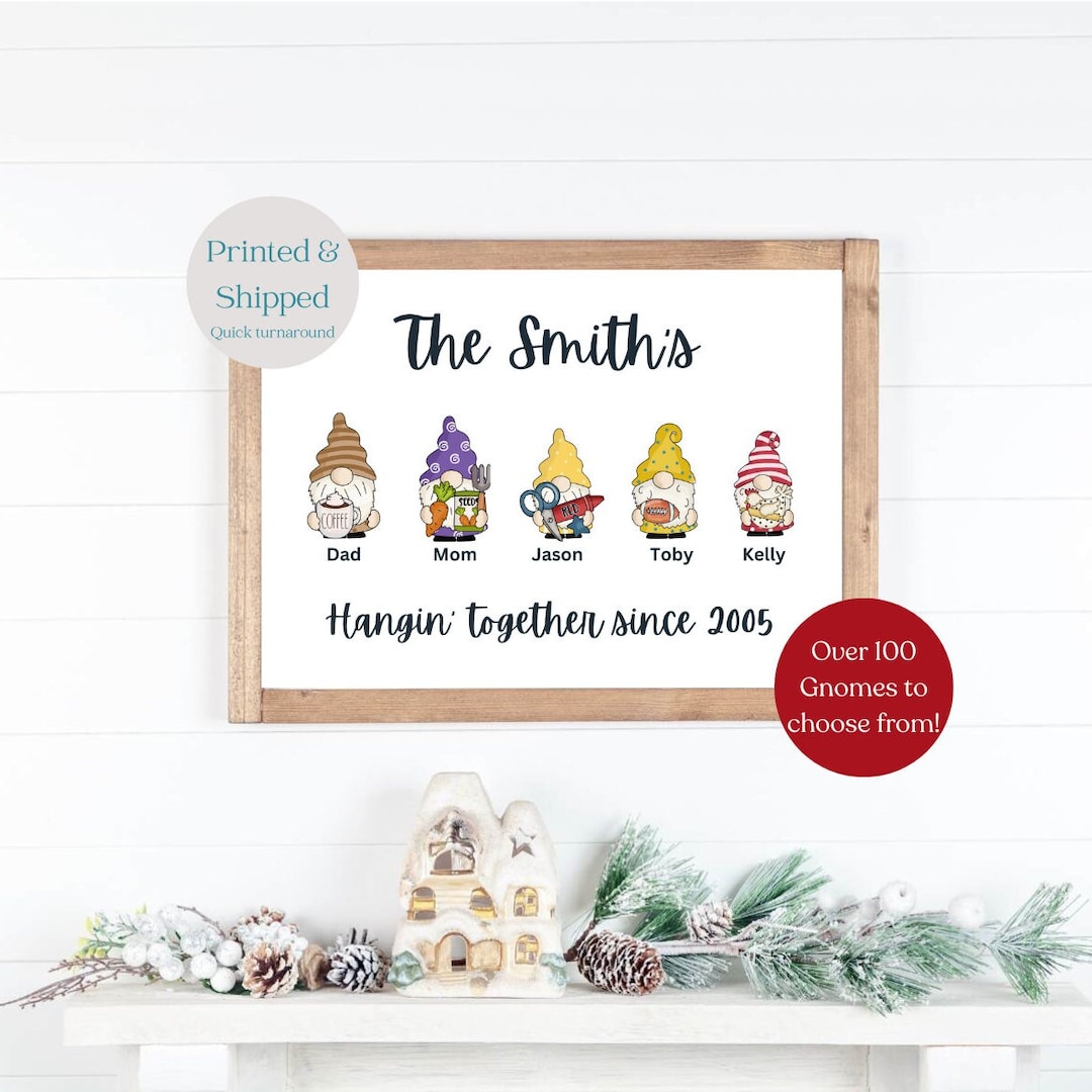 Customizable Gnome Family; Personalized Gnome Family Portrait ...