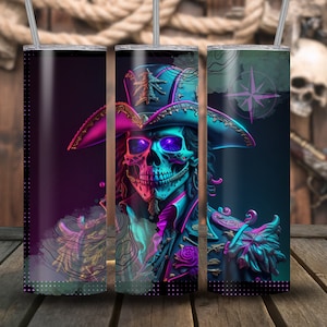 Squelette de pirate, téléchargement gobelet skinny 20 oz pour sublimation - téléchargement numérique instantané png pirate