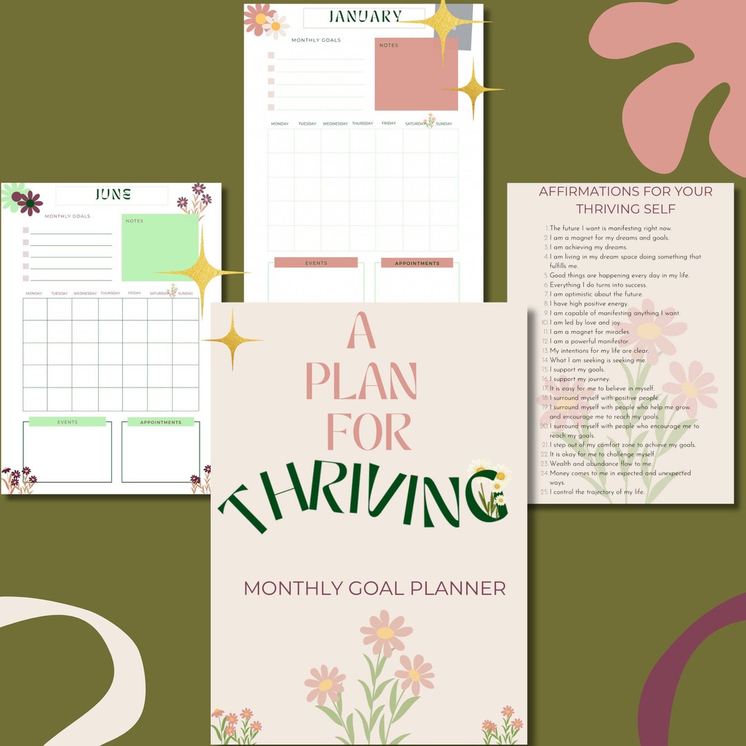 THRIVING COLLECTION Thrive Monthly Planner A Visionary Guide Etsy