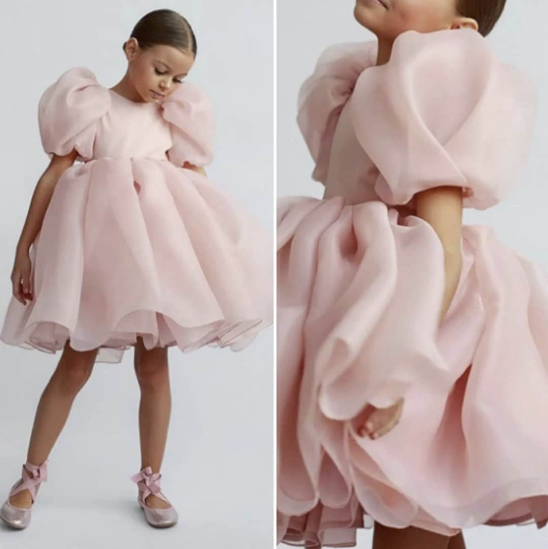 Puff Sleeved Princess Dress - Candy Pink main image 1