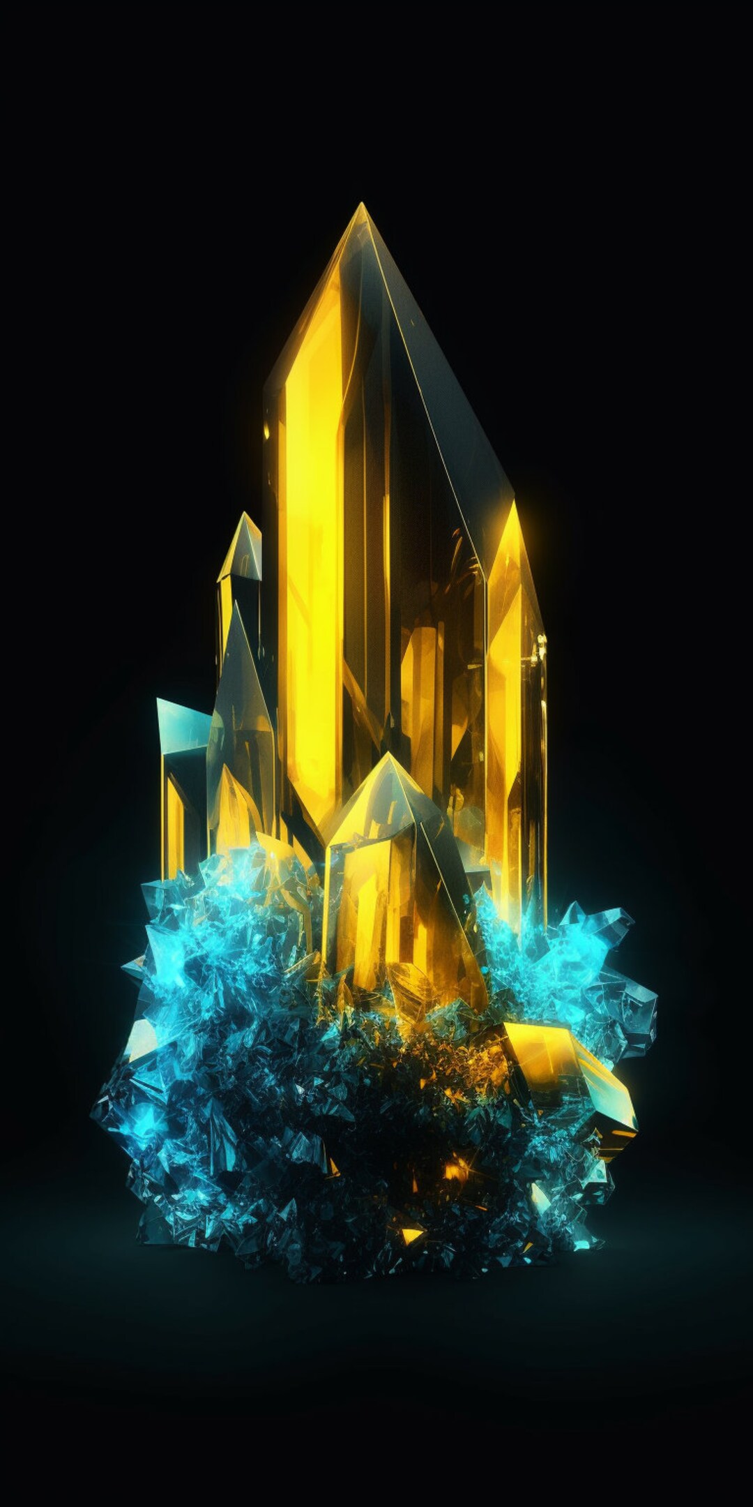 Gold and Aqua Crystal Lock Screen Background - Etsy