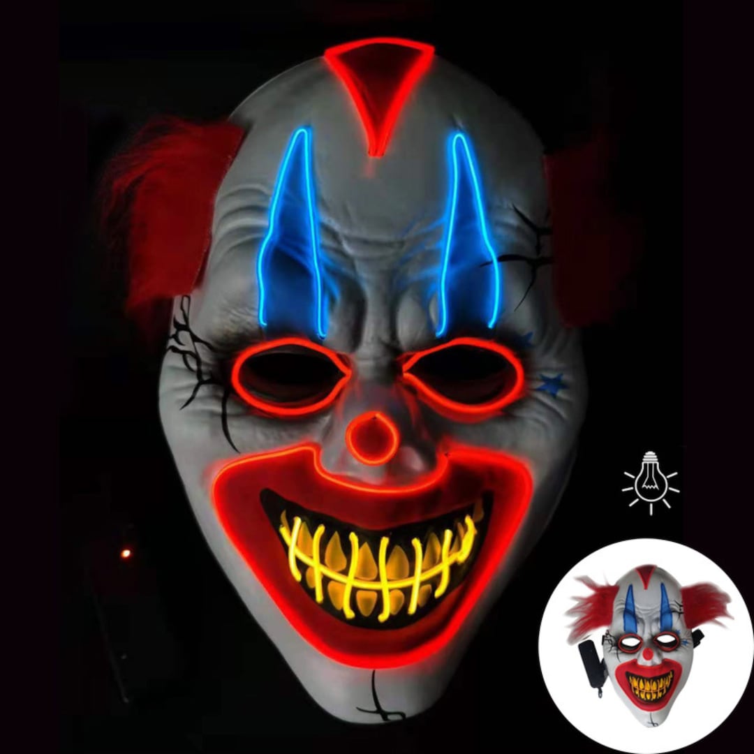 Evil Clown Mask Joker Mask Cosplay Luminous Halloween - Etsy