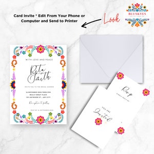 Colorful Mexican Fiesta Bridal Shower Invitation, Editable Bridal shower Bridal Shower Invites, Bride to Be Printable instant Download