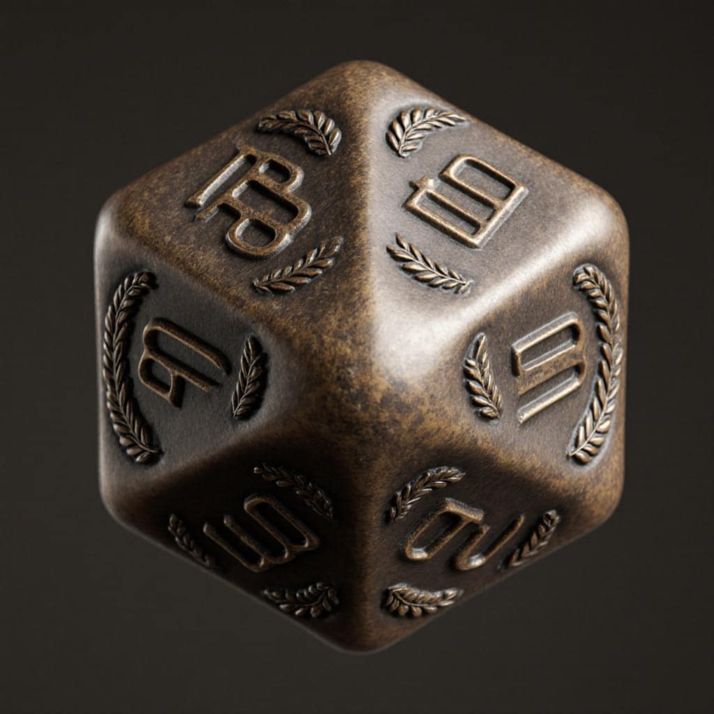 Ancient Roman D20 Dice STL File: Polyhedral RPG Model (Digital Download)