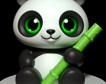 Chibi Panda STL File: Kawaii 3D Printable Figurine (Digital Download)