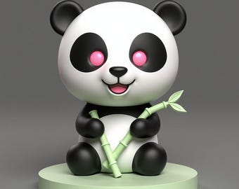 Chibi Panda STL File: Kawaii 3D Printable Figurine (Digital Download)