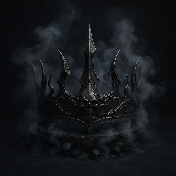 Dark Gothic Skull Crown STL Model: Fantasy Headpiece (Digital Download)