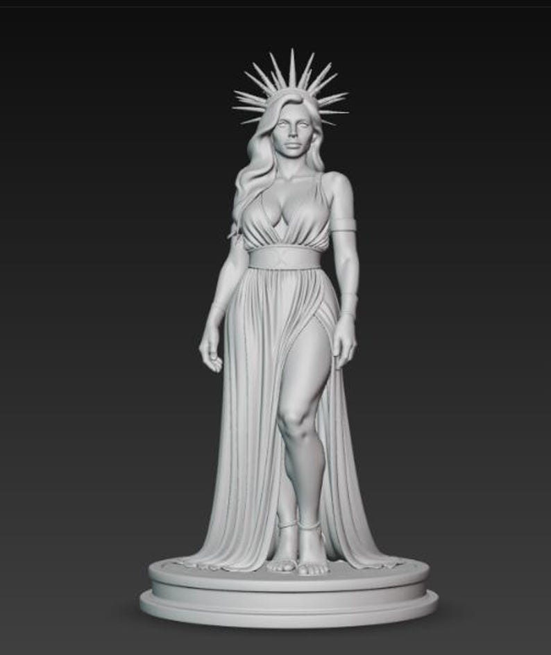 Goddess Woman STL Model: Elegant Figurine for 3D Printing (digital ...