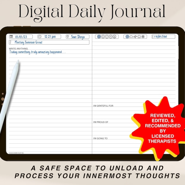 Digitales Journal Tagebuch: Gedanken, Gefühle, psychische Gesundheit, Angst - Ipad Journal, Goodnotes Journal, Notability Journal, Template