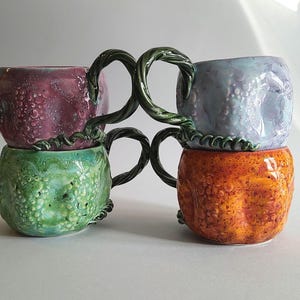 Halloween-Kürbis-Tasse, handgemachte bunte Kaffeetassen, Keramik-Kürbisse für gruseliges Teetrinken, Kaffeetassen-Akzent für Halloween-Dekoration