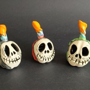 Tiny jack skellington face Halloween Ceramic pumpkin, Little pumpkin, colorful ceramic art, Funny pumpkin decor, Cute shiny mini pumpkin