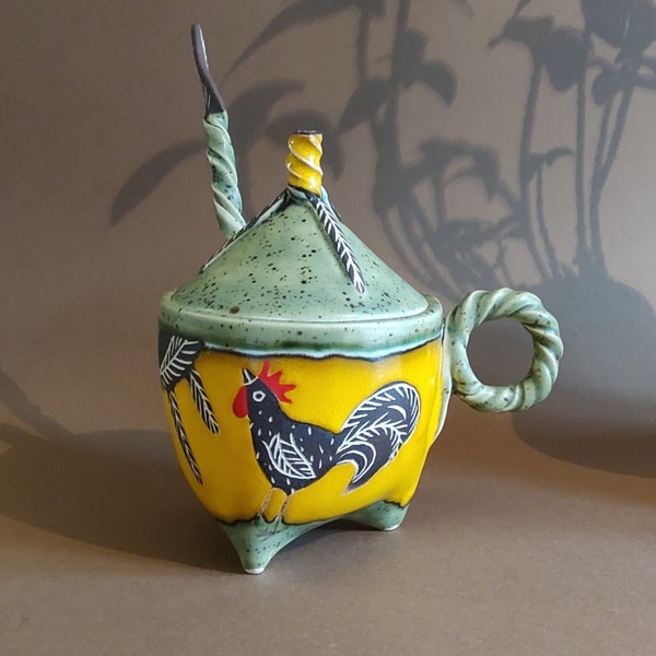 Rooster Sugar Bowl Etsy