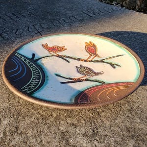 ceramic wall plate side angle showing thickness handmade pottery