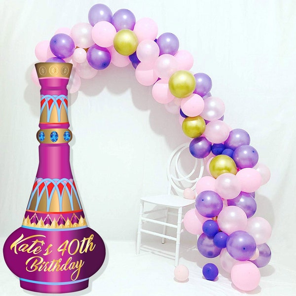 Life sized personalised Genie bottle photo prop - Digital File - party decoration, Photo Booth, Arabian nights, Aladdin, Moroccan