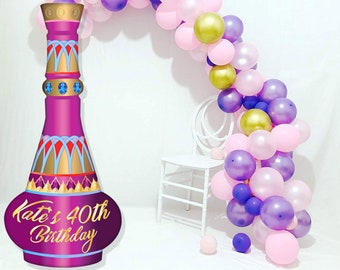 Life sized personalised Genie bottle photo prop - Digital File - party decoration, Photo Booth, Arabian nights, Aladdin, Moroccan