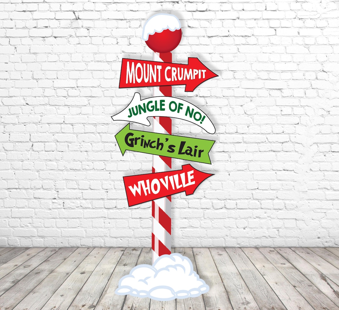 Grinch Christmas Sign Post Digital File Christmas Yard Decorations