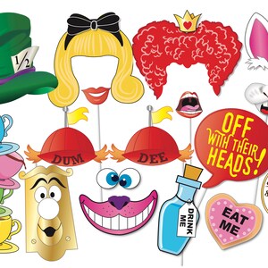 Alice in Wonderland Photo Booth Prop Set, Party Props, Royal Theme ...