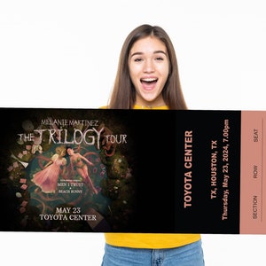Giant personalised Concert ticket photo prop - Digital File - gift, 21st, 18th, 16th, 25th, 13th, Melanie Martinez, world tour