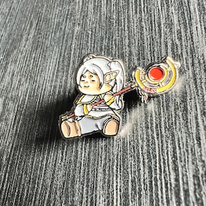 Anime Chibi Frieren the Elf Mage Soft Enamel Pin