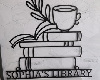 Custom Library Metal Sign,Book Nook Sign,Bookshelves Sign,Bookish Decor,Book Store Decor,Reader Gift,Librarian Gift,Reader Book Lover Gift