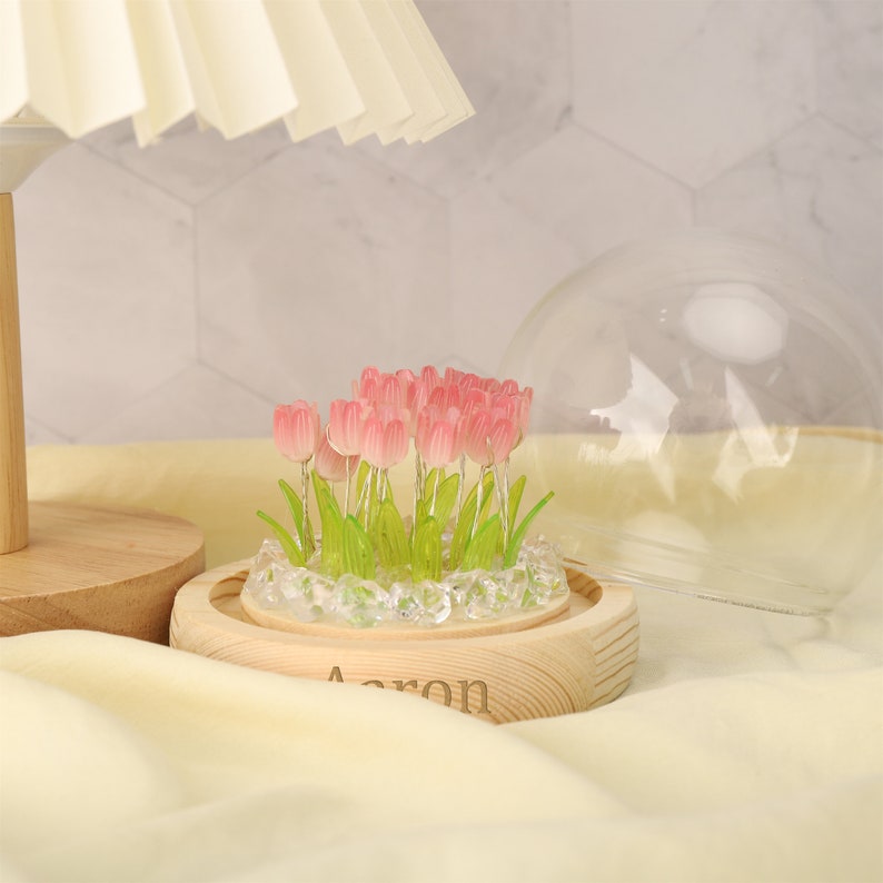 Luz nocturna de tulipán personalizada, nombre personalizado, lámpara de tulipán de flores LED, regalo de tulipán, decoración de la habitación, decoración de la guardería, regalo de cumpleaños, regalo para ella, regalo para mamá imagen 5