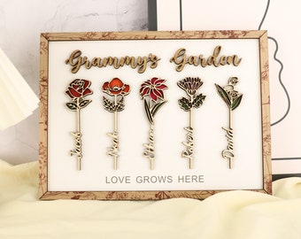 Personalized Grandma's Garden Sign,Mamas Graden Gifts,Grandma Gift,Nana Gifts,Family Gift,Mothers Gifts,Birthday Gift,Gifts For Mom Grandma