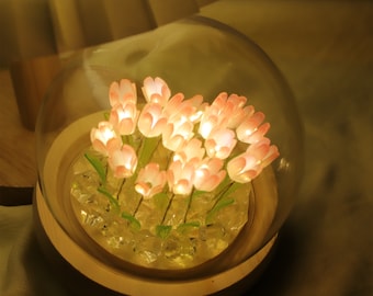 Luz nocturna de tulipán personalizada, nombre personalizado, lámpara de tulipán de flores LED, regalo de tulipán, decoración de la habitación, decoración de la guardería, regalo de cumpleaños, regalo para ella, regalo para mamá