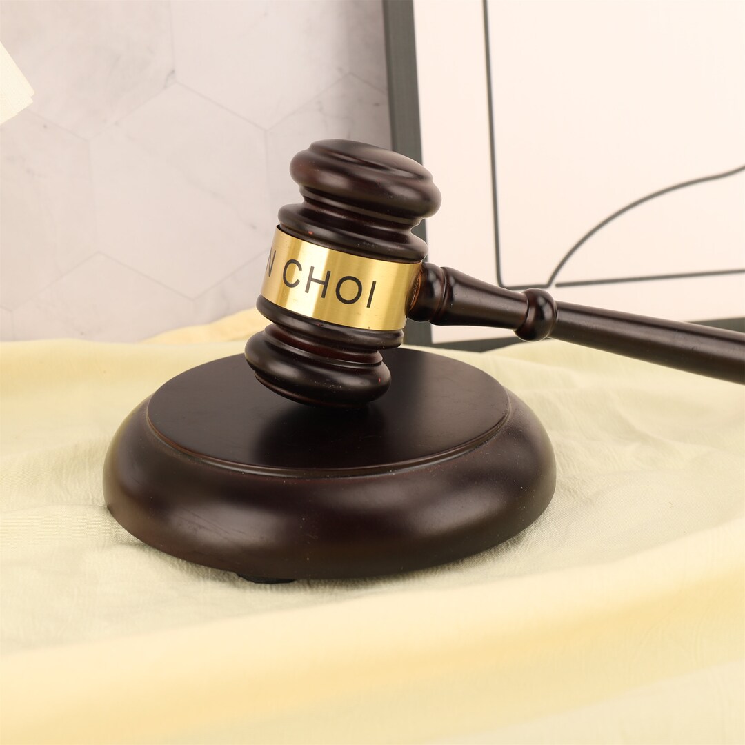 Personalized Wooden Gavel Set Judges Gavel With Sound Block Wooden