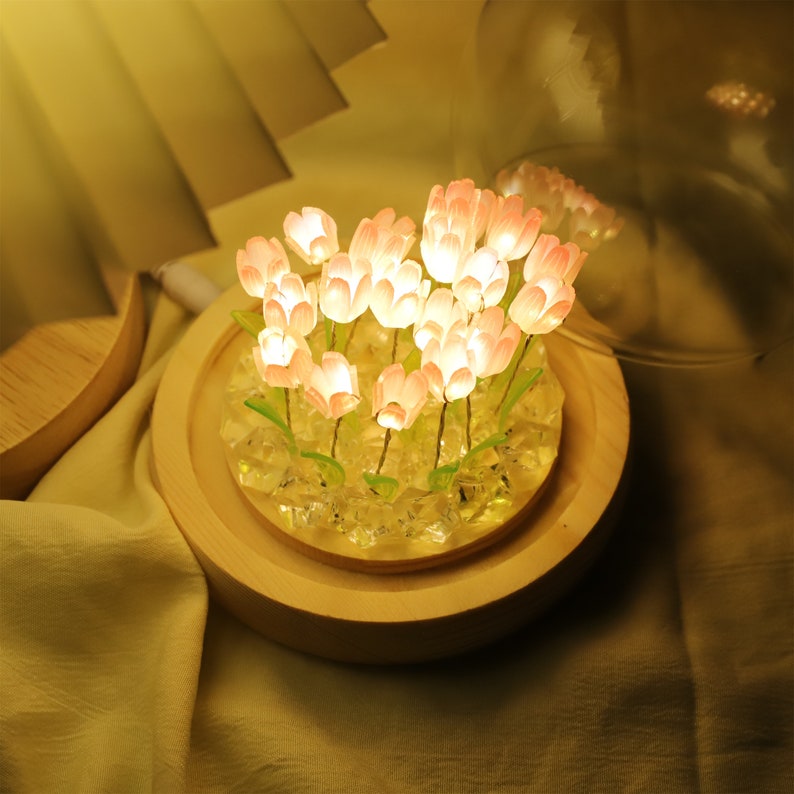 Luz nocturna de tulipán personalizada, nombre personalizado, lámpara de tulipán de flores LED, regalo de tulipán, decoración de la habitación, decoración de la guardería, regalo de cumpleaños, regalo para ella, regalo para mamá imagen 8