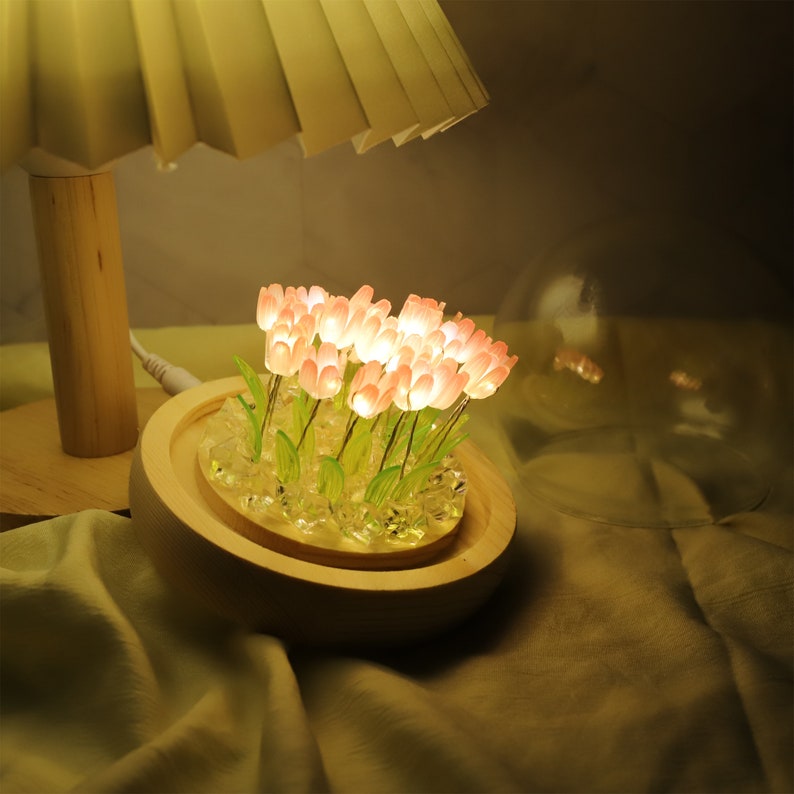 Luz nocturna de tulipán personalizada, nombre personalizado, lámpara de tulipán de flores LED, regalo de tulipán, decoración de la habitación, decoración de la guardería, regalo de cumpleaños, regalo para ella, regalo para mamá imagen 7