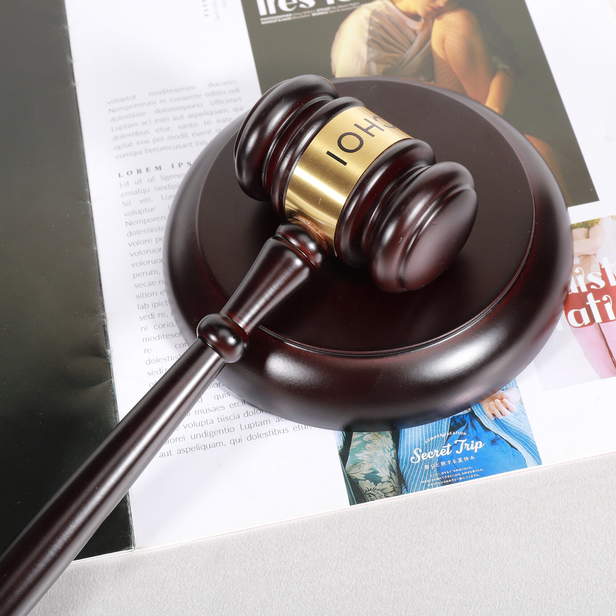 Personalized Wooden Gavel Set Judges Gavel With Sound Block Wooden