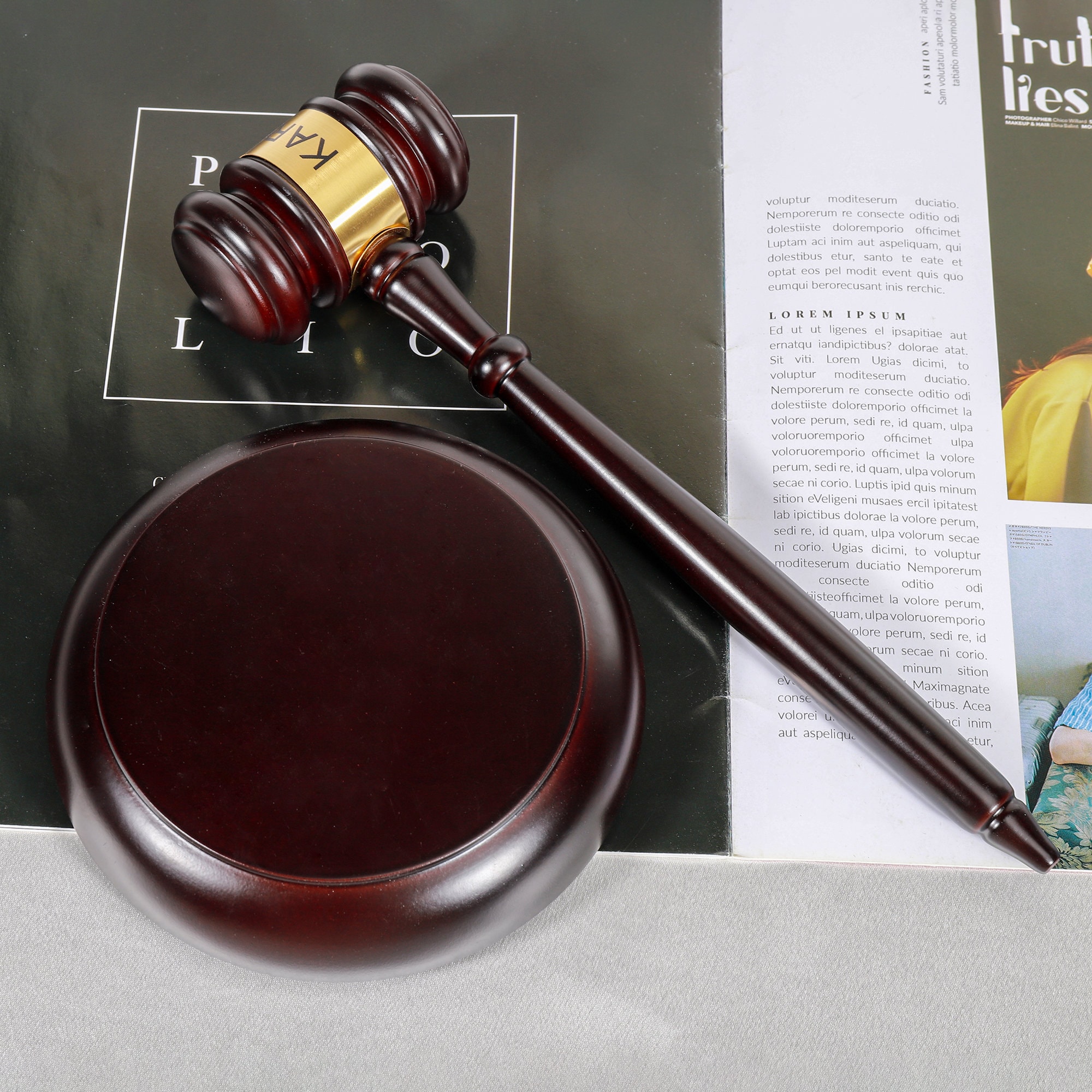 Personalized Wooden Gavel Set Judges Gavel With Sound Block Wooden