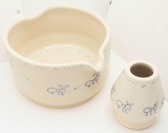 Ant's life | Handmade Matcha Bowl and Whisk Holder Tea Set