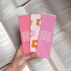 Hot Girls Read Bookmarks, Handmade Bookmarks, Individual or Set, Laminated with Tassel, Bookworm Gift, Reader Gift