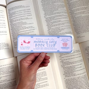 moralisch graues Buchklub-Lesezeichen, Lesezeichen-Gutschein, schmutziges Lesezeichen, Baddies-Buchklub, süßes Lesezeichen, Bücherwurmgeschenk, Romantik-Lesezeichen