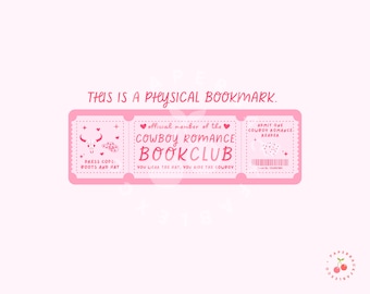 Cowboy Romance Book Club Bookmark: Laminated Reader Gift