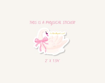 Swan Sticker: Bookish Pop Girly Kindle Accessory
