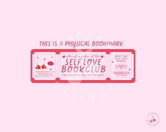 Self Love Book Club Bookmark: Ticket Voucher, Bookish Gift