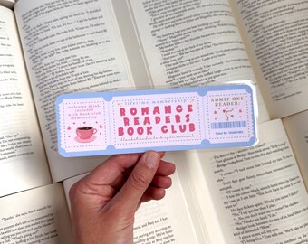 Romance Readers Book Club Bookmark: Laminated Cardstock with Tassel