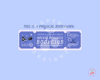 Hockey Romance Book Club Bookmark: Laminated Cardstock, Tassel Option