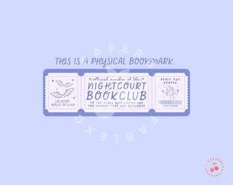 Night Court Book Club Bookmark: Romantasy Ticket Voucher